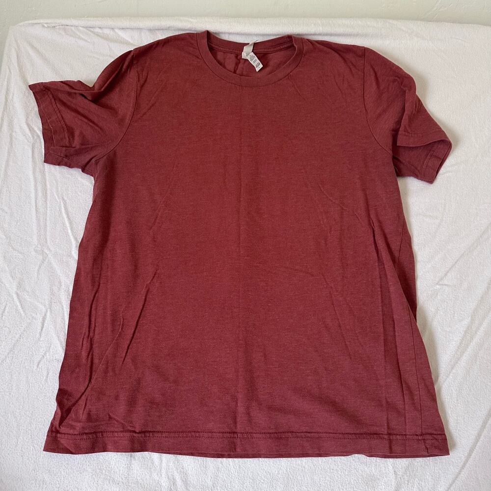 Bella Canvas T-Shirt Rust Solid Short Sleeve Casual Pullover Basic Womans Large